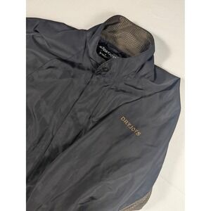 FootJoy DryJoys Mens Large Golf Rain Jacket Black Full Zip Windbreaker FJ Logo